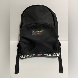 Rare Vintage 90s Rare Ralph Lauren Polo Sport Black Backpack Bag EUC